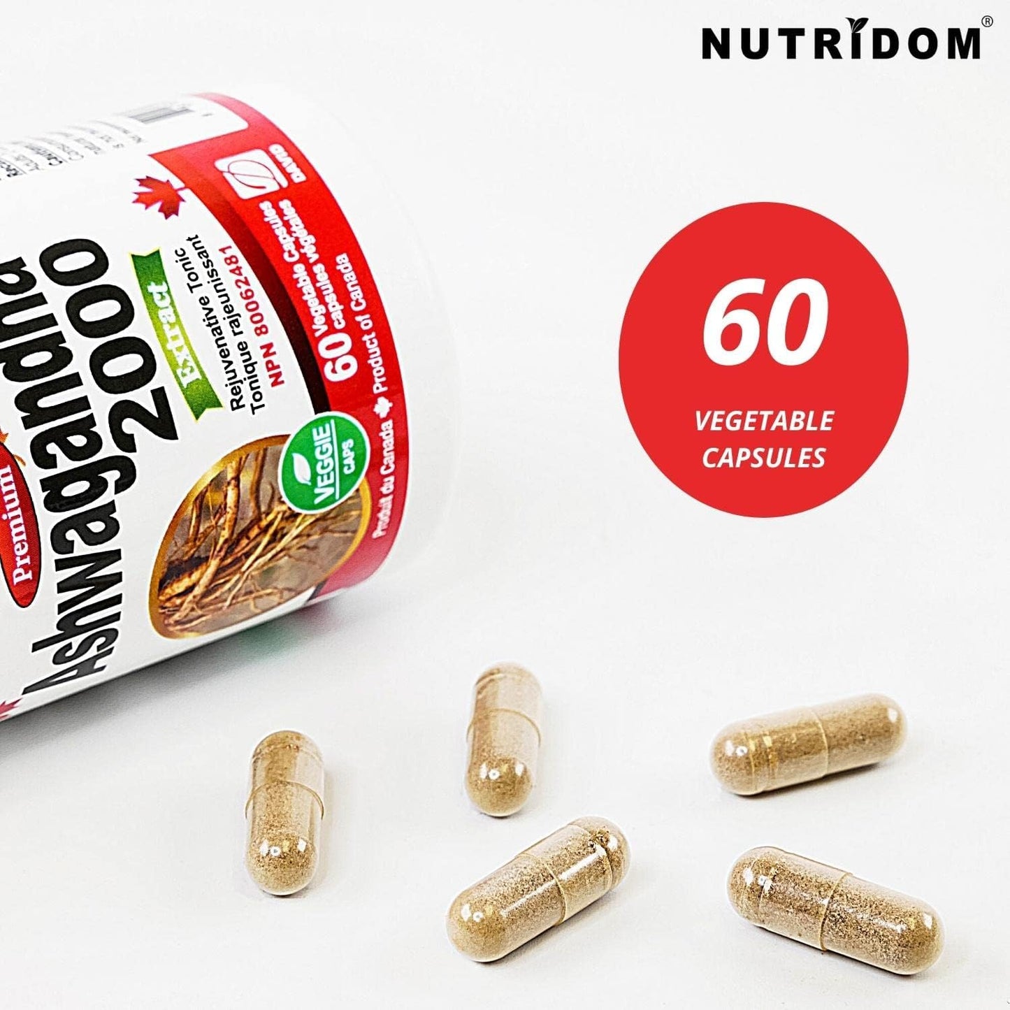 Ashwagandha Supplement 500Mg (2,000Mg QCE), 4X Extra Strength, Non-Gmo, Vegan, Gluten-Free, Soy & Dairy Free (60 Veggie Capsules)