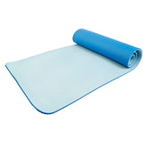 Two Tone Fitness Mat, 10Mm, 72Inx24In, Blue Color, NBR Foam, with Carry Strap