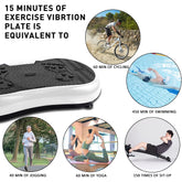 Vibration Plate Exercise Machine Whole Body Workout Vibration Fitness Platform W/ Loop Bands Jump Rope Bluetooth Speaker Home Training Equipment for Weight Loss & Toning, Black