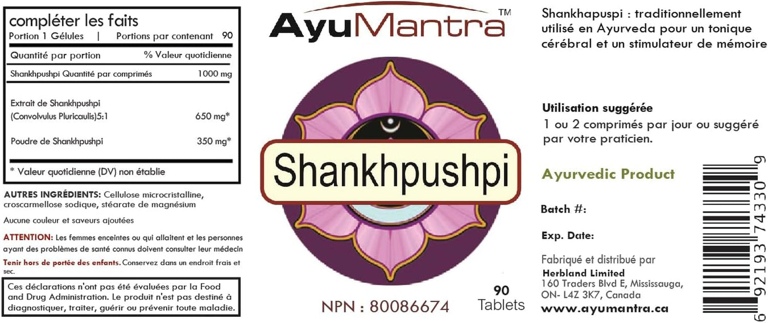 Organic Shankhpushpi Tablets - 1000Mg, 90 Tablets | Supports Healthy Nervous System & Cognitive Function | USDA Organic, Non-Gmo, Vegan, Gluten-Free
