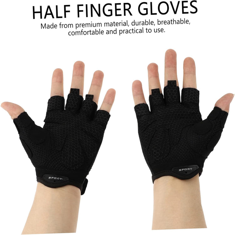 Cycling Gloves Half-Finger Design Breathable Shock-Absorbing Gloves for Sports Fitness