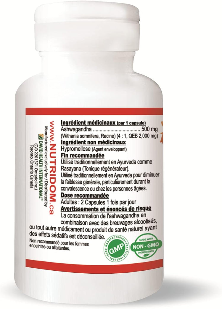 Ashwagandha Supplement 500Mg (2,000Mg QCE), 4X Extra Strength, Non-Gmo, Vegan, Gluten-Free, Soy & Dairy Free (60 Veggie Capsules)