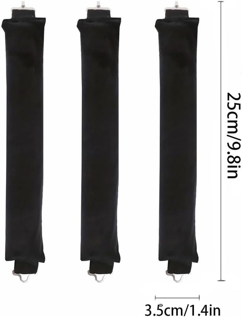 3PCS Heatless Hair Curler,Flexi Rods with Hook,No Hot Rollers Overnight Blowout,Hair Styling Tools for All Hairs Types,Hair Rollers for Women and Girls (Black)