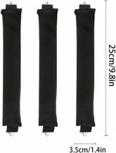 3PCS Heatless Hair Curler,Flexi Rods with Hook,No Hot Rollers Overnight Blowout,Hair Styling Tools for All Hairs Types,Hair Rollers for Women and Girls (Black)