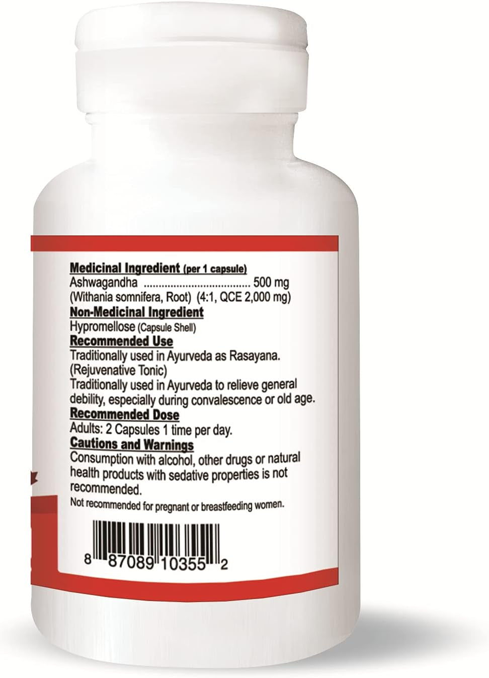 Ashwagandha Supplement 500Mg (2,000Mg QCE), 4X Extra Strength, Non-Gmo, Vegan, Gluten-Free, Soy & Dairy Free (60 Veggie Capsules)