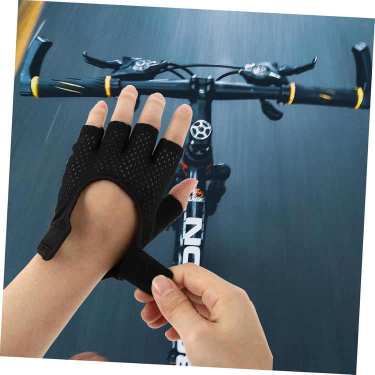 Cycling Gloves Half-Finger Design Breathable Shock-Absorbing Gloves for Sports Fitness