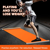 Yoga Sliding Mat Indoor Sport Fitness Glide Pilates Leg Core Training Board Mat for Ice Hockey Roller Skating Leg Exercise 200Cm