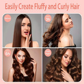 3PCS Heatless Hair Curler,Flexi Rods with Hook,No Hot Rollers Overnight Blowout,Hair Styling Tools for All Hairs Types,Hair Rollers for Women and Girls (Black)