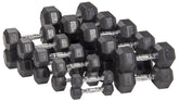 Rubber Encased Hex Dumbbell, 15Lbs, Single
