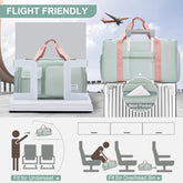 Small Gym Bag for Women, Waterproof Duffle Bag Carry on Weekender Bag with Shoe Compartment & Wet Pocket, Tote Bag for Travel, Workout, Sport