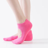 Backless Non-Slip Fitness Pilates Socks Cotton Women Sport Yoga Socks Ballet Dance Slippers Barefoot Sock Workout for Gym