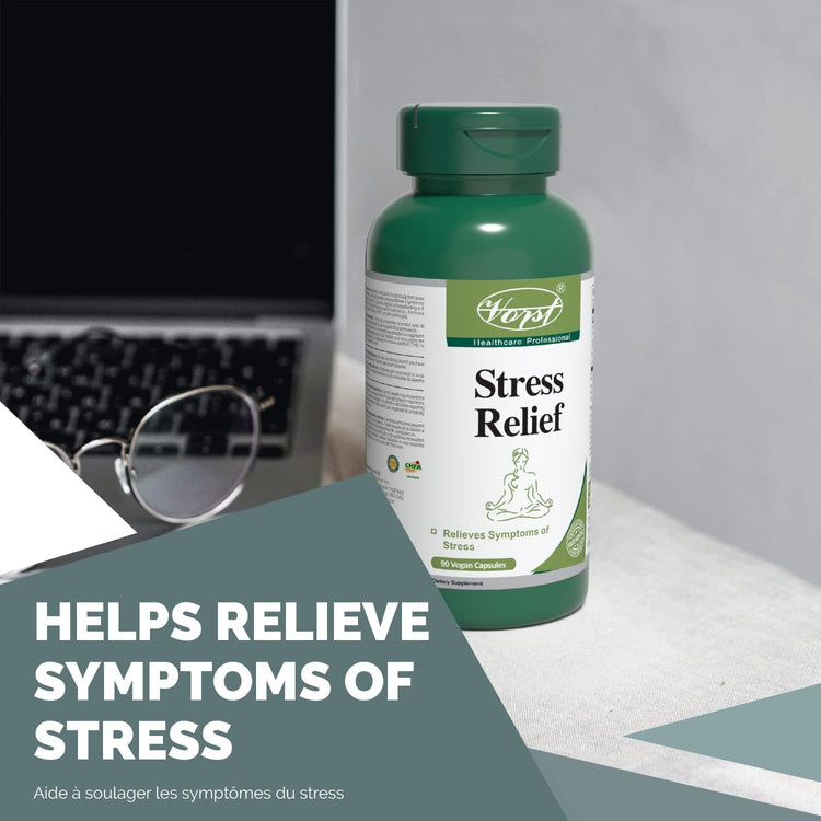 Stress Relief Supplement 90 Vegan Capsules | Contains Ashwagandha, Rhodiola, Phosphatidylserine & L-Theanine