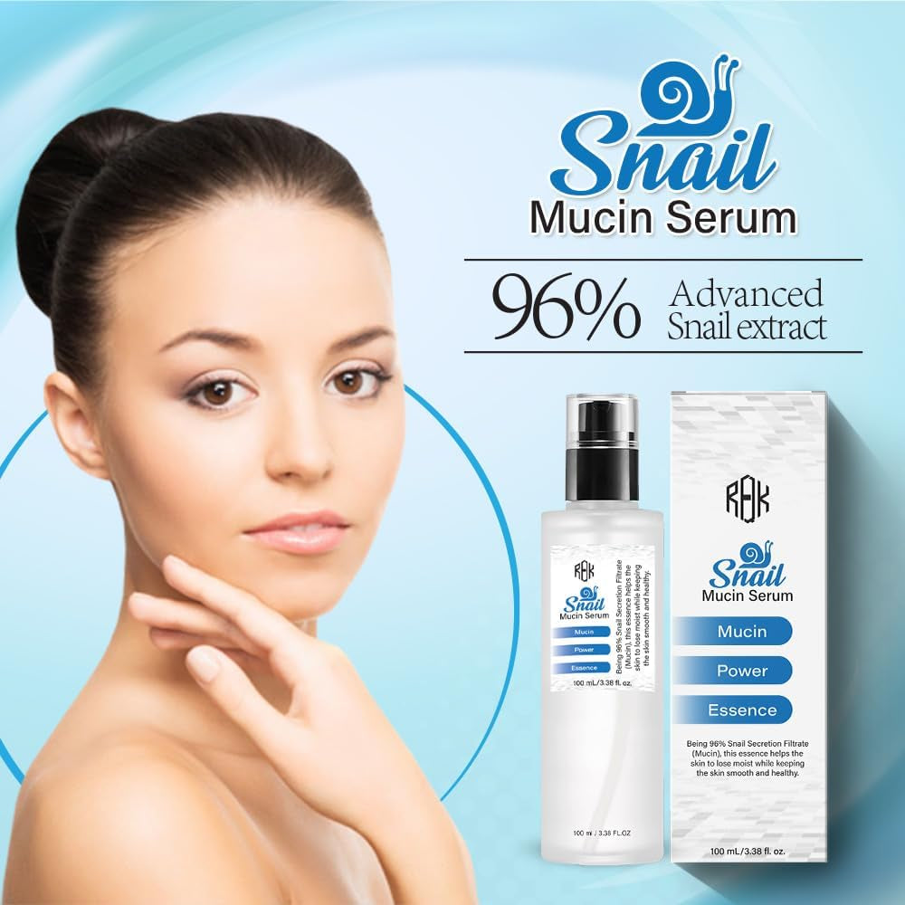 Snail Mucin Serum 100Ml - 96% Snail Secretion Filtrate for Smooth, Healthy Skin - Mucin Power Essence for Face, Dull Skin & Fine Lines, Korean Skincare
