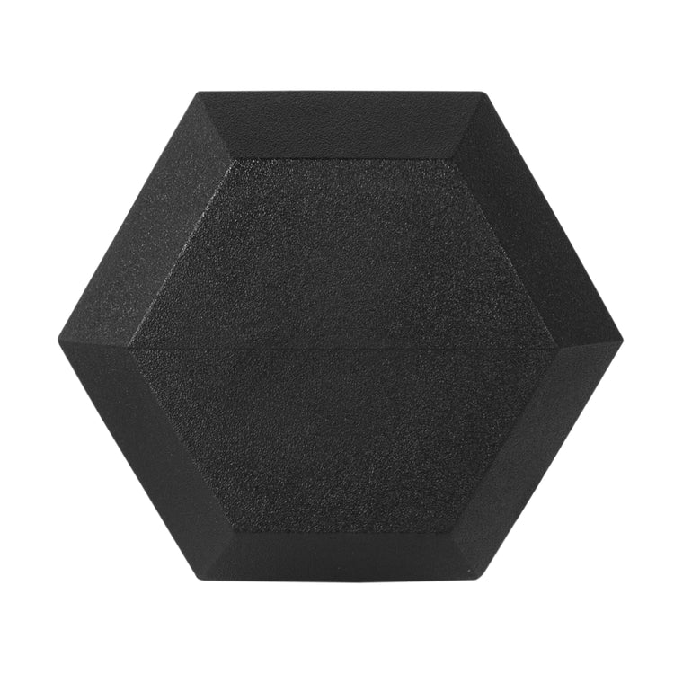 Rubber Encased Hex Dumbbell, 15Lbs, Single