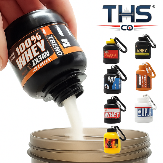 Mini Protein Powder Container – Leakproof Keychain Supplement Bottle