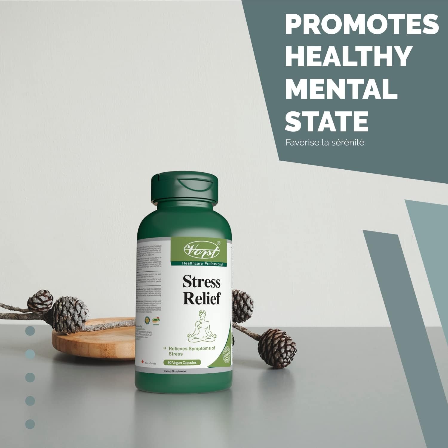 Stress Relief Supplement 90 Vegan Capsules | Contains Ashwagandha, Rhodiola, Phosphatidylserine & L-Theanine