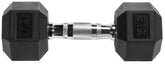 Rubber Encased Hex Dumbbell, 15Lbs, Single