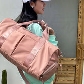 Gym Bag,Travel Duffel Bag ,Sport Gym Tote Bags Swimming Yoga,Waterproof Weekend Overnight Bag,Carry on Bag,Personal Item Travel Bag,Workout Dance Bag for Men & Women,Pink