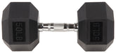 Rubber Encased Hex Dumbbell, Black, 15 Lb