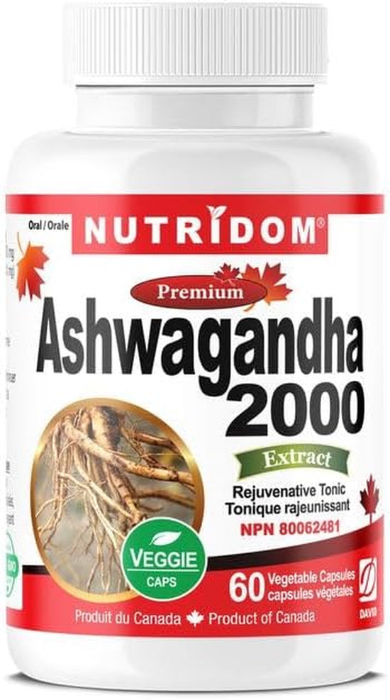 Ashwagandha Supplement 500Mg (2,000Mg QCE), 4X Extra Strength, Non-Gmo, Vegan, Gluten-Free, Soy & Dairy Free (60 Veggie Capsules)