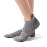 3 Pairs Non Slip Socks Womens Black Yoga Socks with Grips for Women Ankle Socks