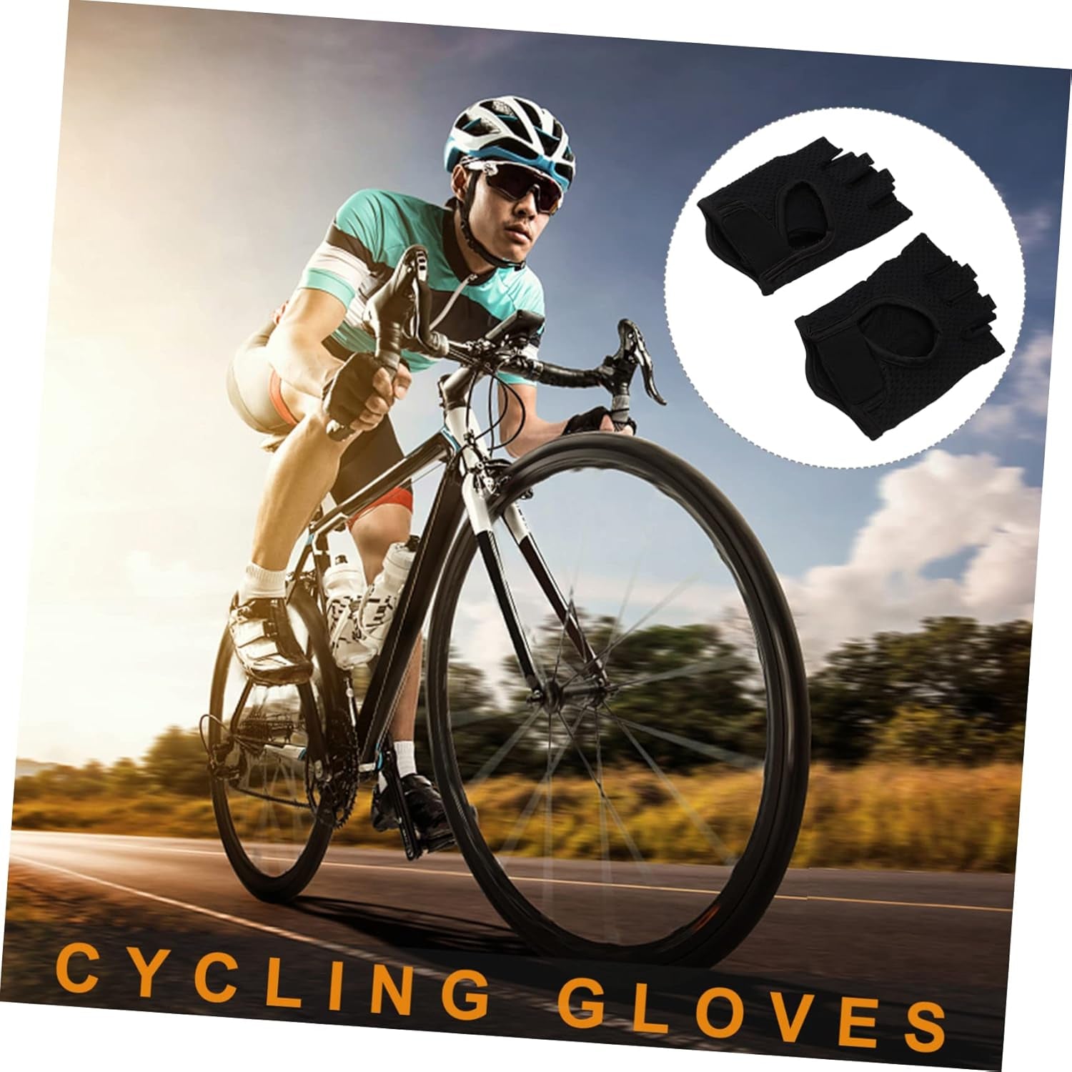 Cycling Gloves Half-Finger Design Breathable Shock-Absorbing Gloves for Sports Fitness