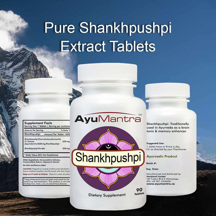 Organic Shankhpushpi Tablets - 1000Mg, 90 Tablets | Supports Healthy Nervous System & Cognitive Function | USDA Organic, Non-Gmo, Vegan, Gluten-Free