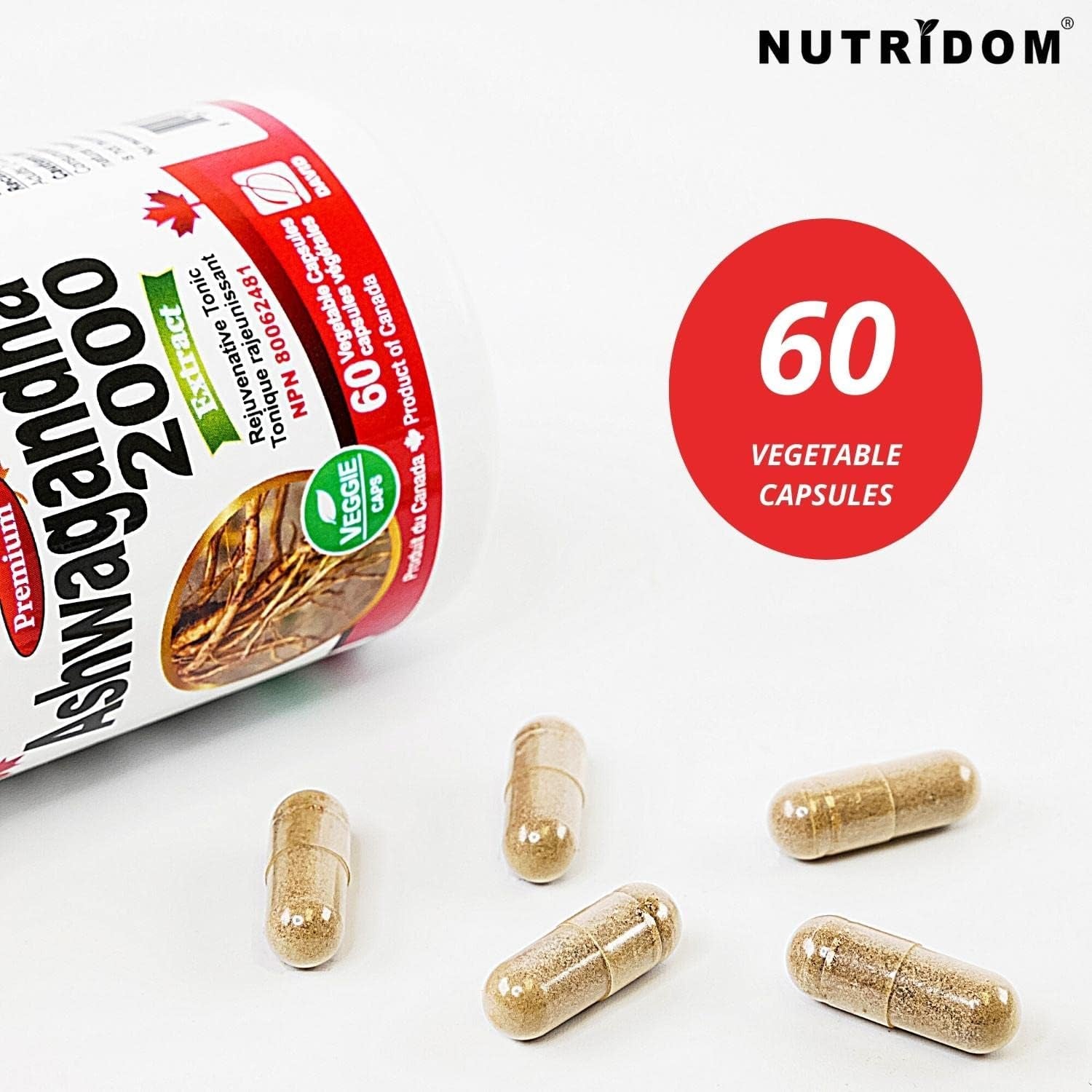 Ashwagandha Supplement 500Mg (2,000Mg QCE), 4X Extra Strength, Non-Gmo, Vegan, Gluten-Free, Soy & Dairy Free (60 Veggie Capsules)
